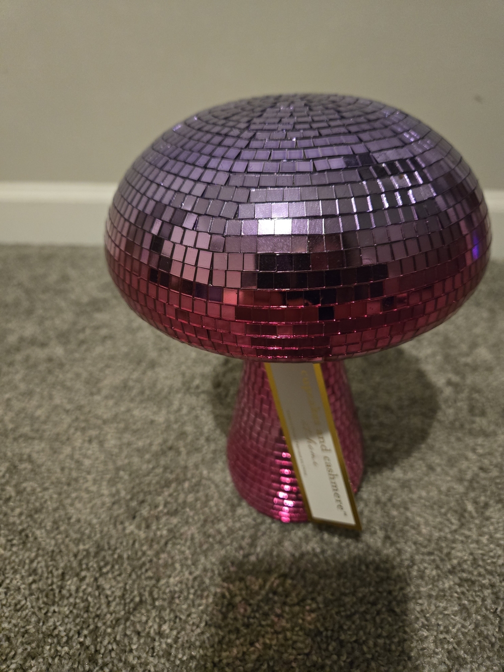 Disco Mushroom Table Decor - Pink/Purple Mosaic
